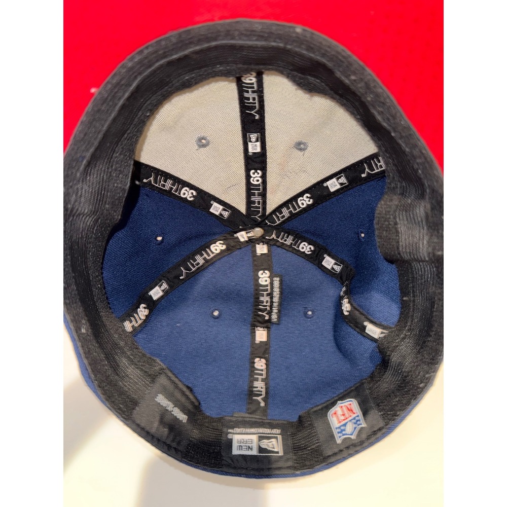 New Era New England Patriots 39THIRTY Stretch Fit Hat Navy Blue Silver Mens L/XL - Picture 8 of 11